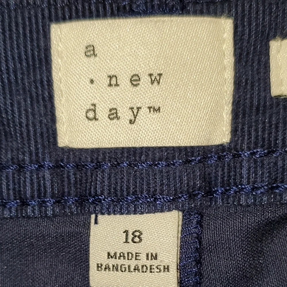 a new day corduroy blue pants Slim Size 18 NEW - Picture 9 of 12